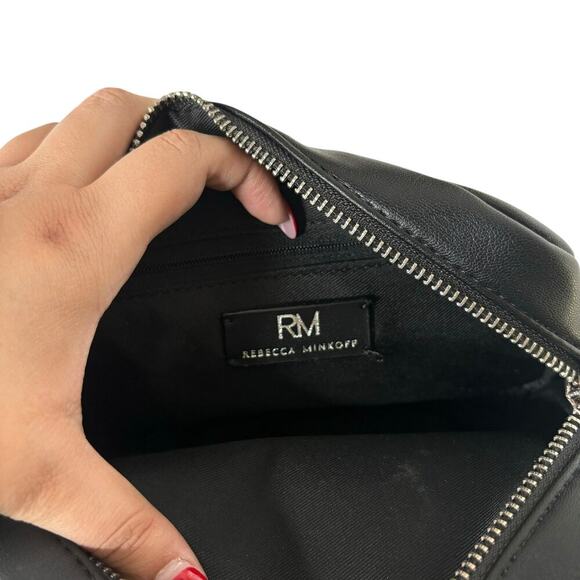 Rebecca Minkoff Diamond Quilt Studded Top Zip Crossbody Bag Black - Picture 5 of 5